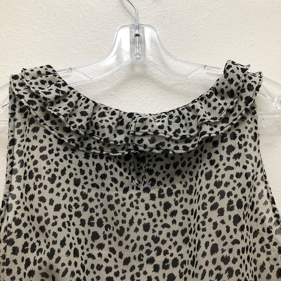 Maurices W Size 7/8 Black/Cream Scoop Neck Knee Length Dress with Ruffle Detail - Picture 6 of 16